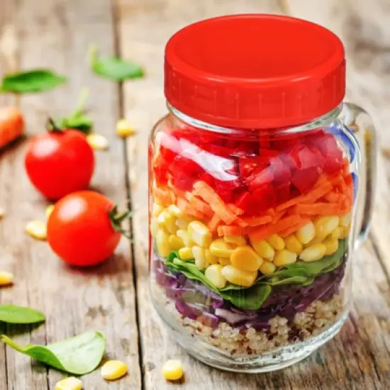 Unique Bargains Regular Mouth Plastic Mason Jar Lids with Silicone Sealing Ring 10 Pcs image {3}