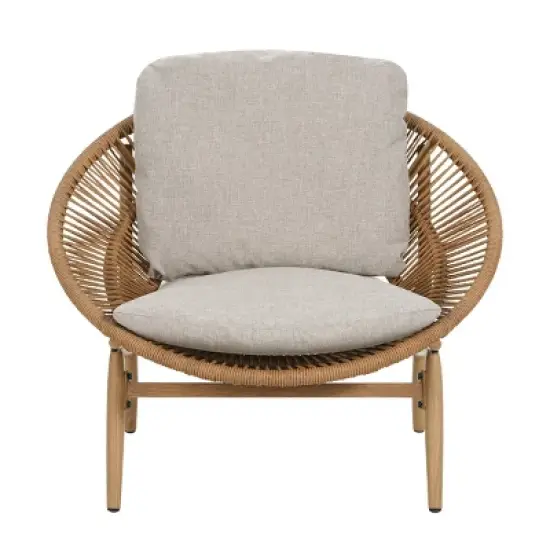 Outdoor Wicker Lounge Chairs with Cushions,Papasan Style Patio Chairs for Balcony or Poolside-Maison Boucle image {3}