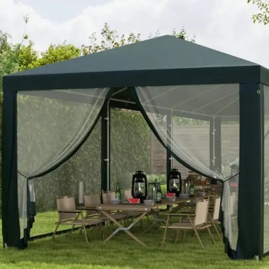 Resenkos Canopy, Outdoor Canopy Tent,10' x 28' Party Tent, Outdoor Wedding Canopy with Removable Sidewalls,Green image {3}