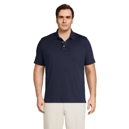 Lands' End Men's Short Sleeve Super Soft Supima Polo Shirt with Pocket image {4}