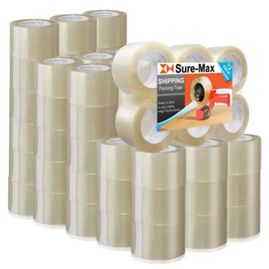 Sure-Max Extra-Wide Shipping & Packing Tape (3" x 110 yard/330' each) - Moving & Adhesive Carton Sealing - 2.0mil Clear - 72 Rolls image {7}