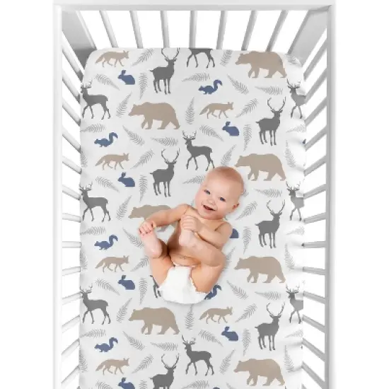 Sweet Jojo Designs Fitted Crib Sheet - Woodland Animals image {3}