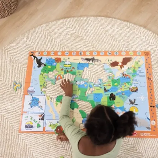 Melissa & Doug National Parks U.S.A. Map Floor Puzzle 45pc Jumbo and Animal Shapes, Search-and-Find Activities, Park and Animal ID Guide image {7}