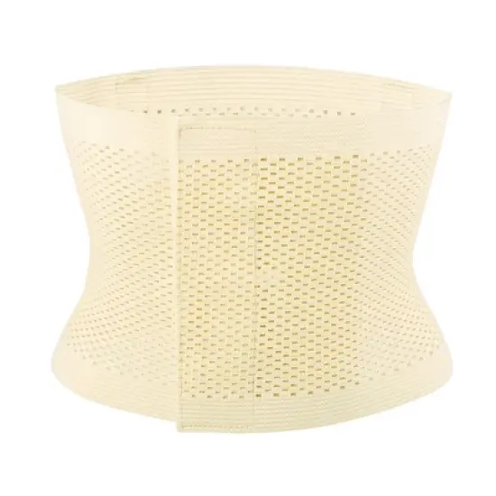 Unique Bargains Mesh Breathable Postpartum Belly Abdominal Shaping Belt Waist Wrapping Shaper Cincher Corset Shapewear Beige L image {5}