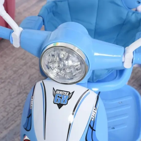 Qaba Children Ride-On Moped Tricycle with a Stylish Design & Interactive Music & Lighting Functions image {5}