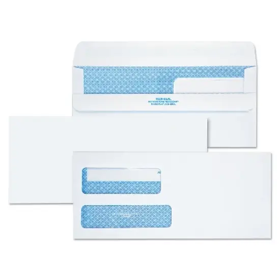 Quality Park Redi-Seal Envelope Security #9 Double Window Contemporary White 250/Carton 24519 image {2}