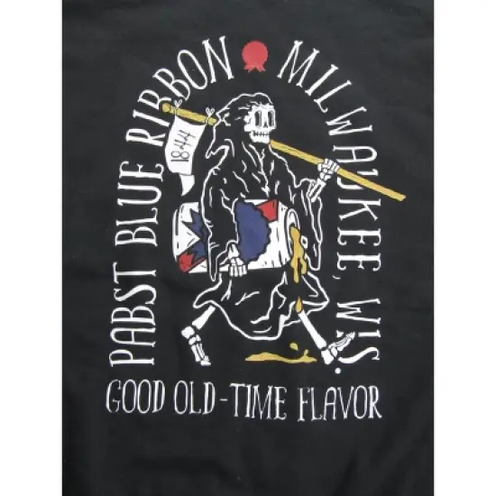 Pabst Blue Ribbon Milwaukee WI Good Old-Time Flavor Men's Black Long-Sleeve Sweatshirt image {1}