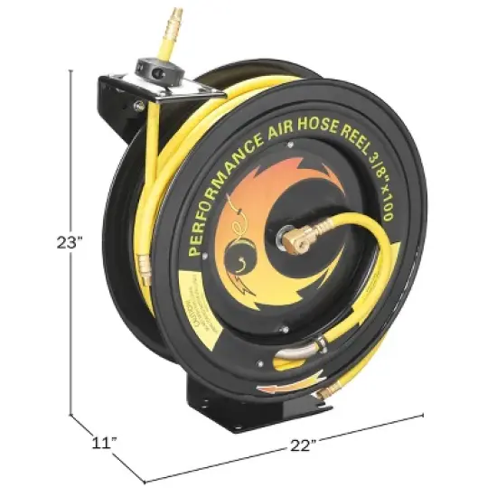 Fleming Supply Retractable Rubber Air Hose Reel, 20.75" x 7" x 19" image {1}