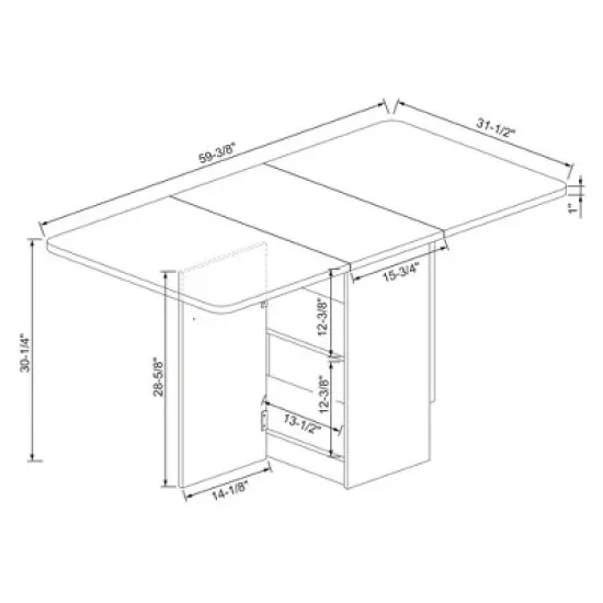 Drop Leaf Dining Table with Storage Shelves White - Room Essentials&trade; image {5}