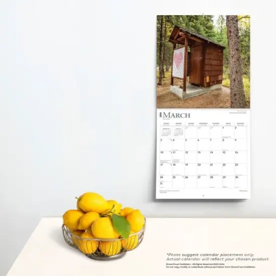 Browntrout 2024 Wall Calendar 12"x12" Outhouses image {3}