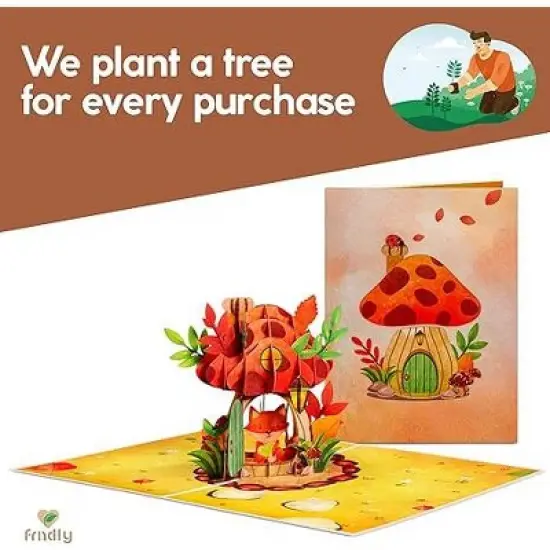 Frndly by Paper Love 3D Fox in Mushroom Pop Up Card image {7}