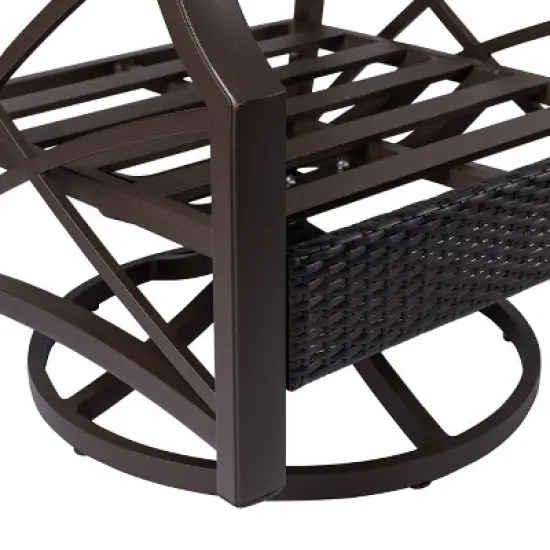 Kinger Home Novi 5-Piece Rattan Wicker Propane Fire Pit Set with an Aluminum Frame image {8}