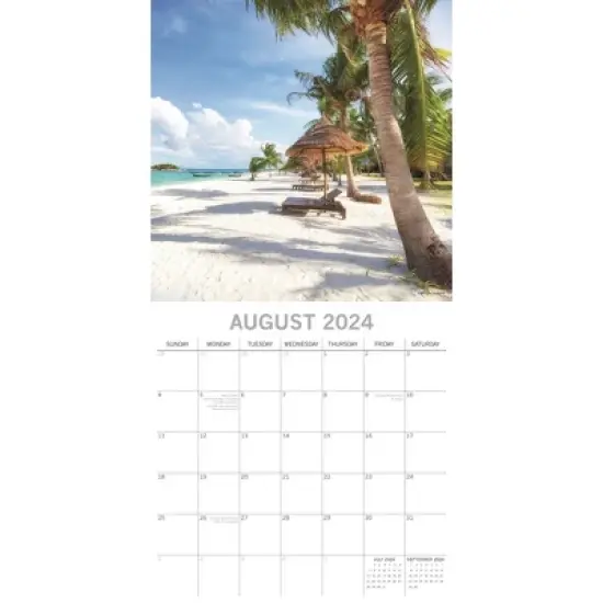 The Gifted Stationery 2024 Square Wall Calendar, Beaches, 16-Month Natural World Theme with 180 Reminder Stickers (12x12 In) image {2}