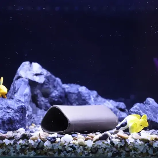 Unique Bargains Hiding Rock Small Fish Aquarium Decorations Ceramic Cave Brown 4.61"x2.28"x1.57" 1 Pc image {5}