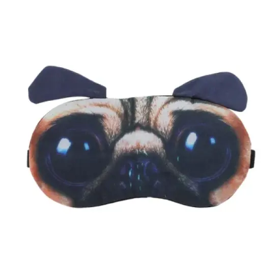 Unique Bargains Portable Pugs Sleep Mask Brown 1 Pc image {3}