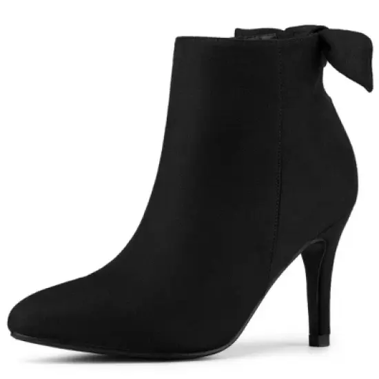 Allegra K Women's Pointed Toe Stiletto Heel Ankle Boots image {9}