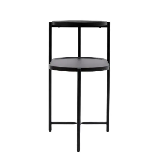 Okak Modern Small 2-tier Coffee Table Side Tables Patio End Table Nightstand With Wood Storage Shelf Outdoor&Indoor for Yard Bedroom Apartment image {5}