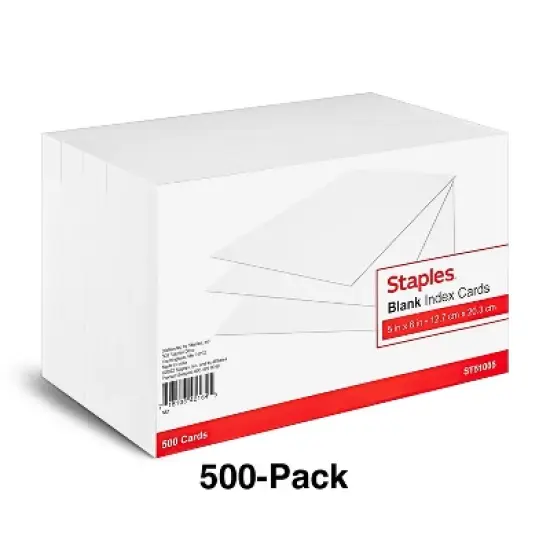 MyOfficeInnovations 5" x 8" Unruled Index Cards 500/Pack (51005) 233460 image {1}
