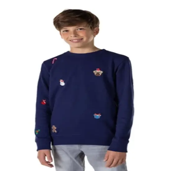 OppoSuits Deluxe Teen Boys Christmas Sweater - X-Mas Icons - Burgundy - Red image {2}