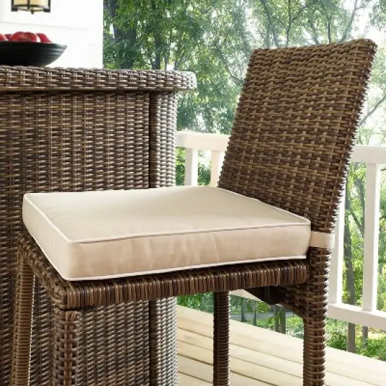 Bradenton 3pc Outdoor Wicker Bar Set - Sand - Crosley image {4}