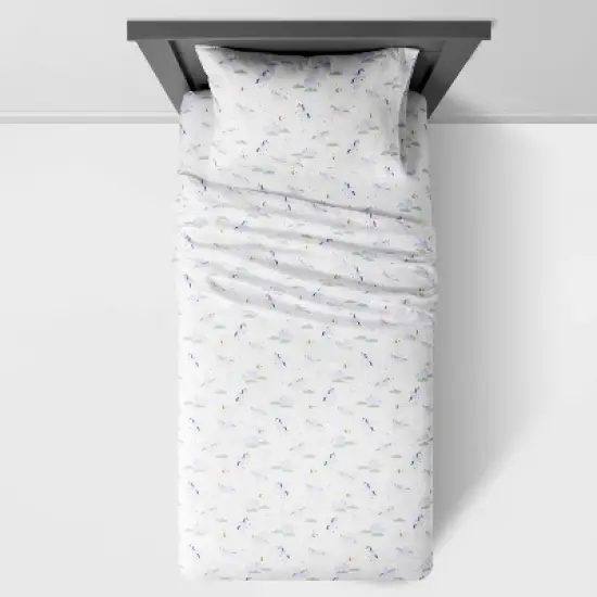 Unicorn Microfiber Kids' Sheet Set Blue - Pillowfort&trade; image {2}