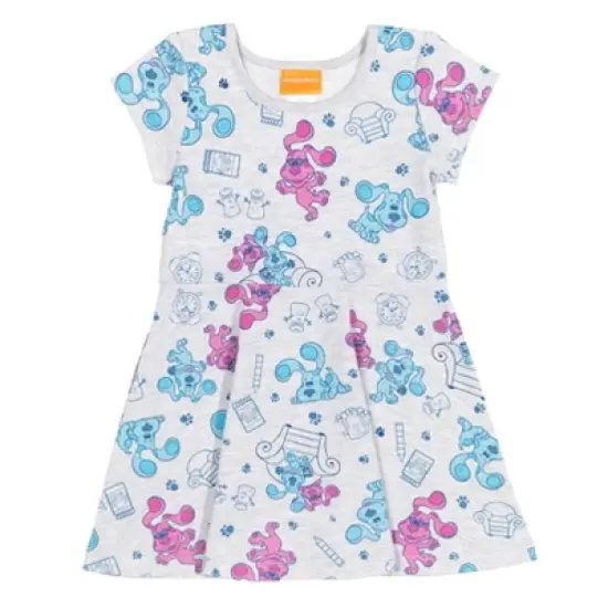 Nickelodeon Blue's Clues Short Sleeve Dress & Scrunchy Light Gray  image {1}