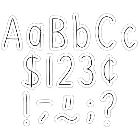 Teacher Created Resources&reg; Black on White Hand Drawn 4" Letters Combo Pack, 262 Pieces image {2}
