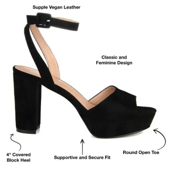 Journee Collection Womens Nairri Open Toe High Block Heel Pumps image {7}