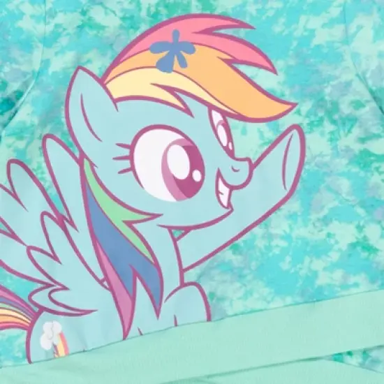 My Little Pony Rainbow Dash Girls French Terry Pullover Crossover Hoodie Toddler to Big Kid  image {2}