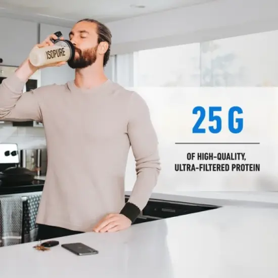 Isopure Low Carb Protein Powder 25g Whey Isolate Protein - Creamy Vanilla - 15 Servings - 16oz image {4}