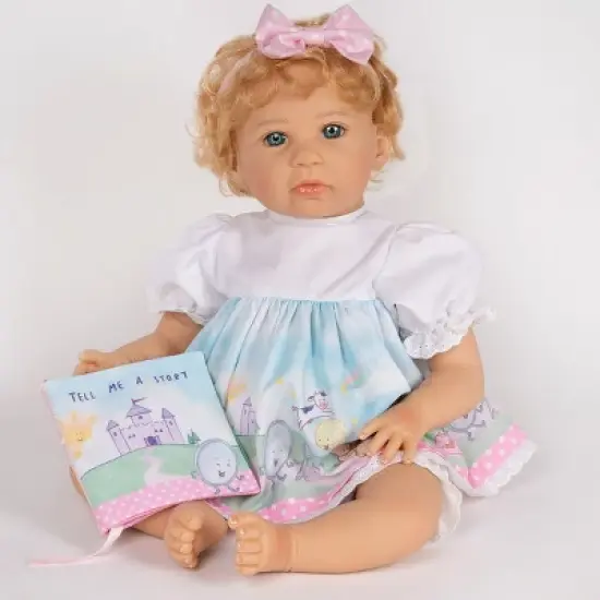 Paradise Galleries Reborn Toddler Girl Doll Story Time, 21 inch with Light Blonde Hair and Blue Eyes, Made in SoftTouch Vinyl image {5}