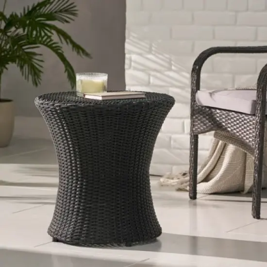 Syemin Patio End Tables, Stylish End Tables for Indoor and Outdoor Use, Ideal for Gardens, Backyard, Special Design, Black, 19.69"*19.69"*19.69" image {4}