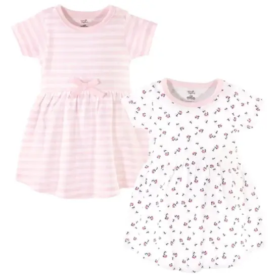 Touched by Nature Baby and Toddler Girl Organic Cotton Short-Sleeve Dresses 2pk, Tiny Flowers image {3}