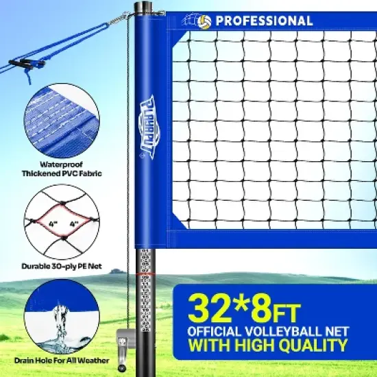 PLAYAPUT Professional Volleyball Net , Blue image {3}