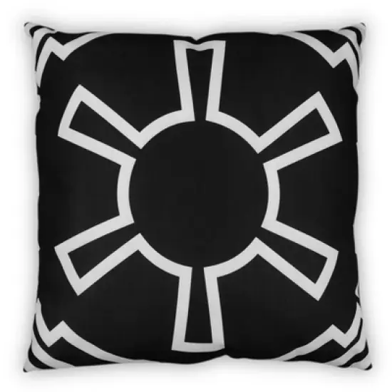 Star Wars White Imperial Symbol 25"x25" Black Square Outdoor Pillow image {7}