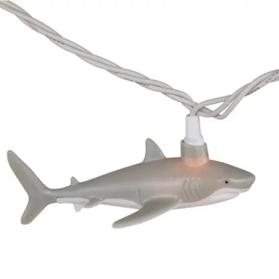 Northlight Shark Indoor Outdoor Patio Light Set - 6'  - White Wire - 10ct image {4}