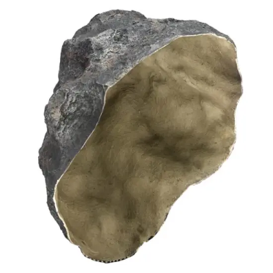 Gardenised Decorative Outdoor Weather-Resistant Artistic Artificial Faux Stone Rock, Garden Patio Granite Grey Fiberglass Stone image {7}