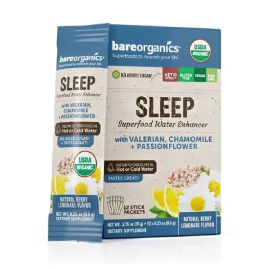 BareOrganics Vegan Superfood Water Enhancer Powder Packets - 12ct image {6}