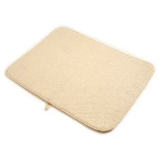 Norpro 24" x 18" Washable Microfiber Dish Drainer Glass Drying Mat Pad - Cream (2 Pack) image {3}