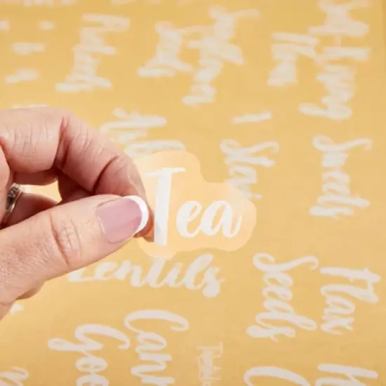 Talented Kitchen 135 Pack White Cursive Pantry Labels, Kitchen Food Storage Label Stickers for Containers, Jars and Canisters image {3}