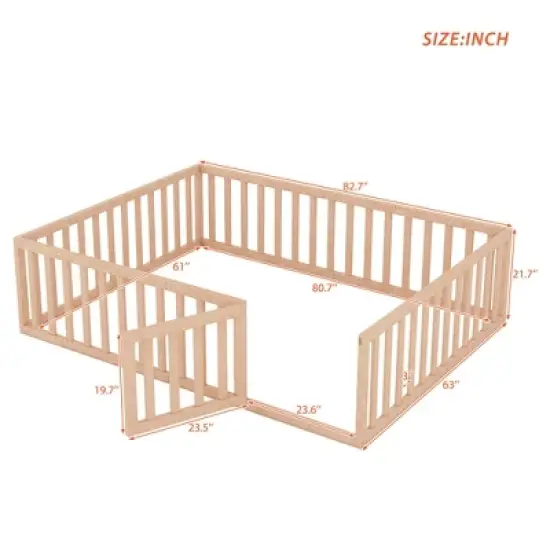Okak Bed Guard Rails for Queen Size Bed,Baby Bed Rail Guard for Toddlers,Natural image {2}