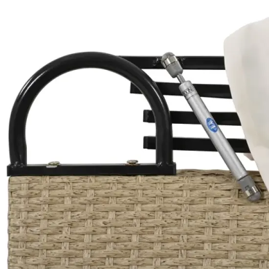 Outdoor Wicker Rattan Daybed with Storage & Retractable Canopy &ndash; Round Double Sofa Set, Includes 4 Pillows for Patio, Garden, Poolside-- Frevyn image {10}