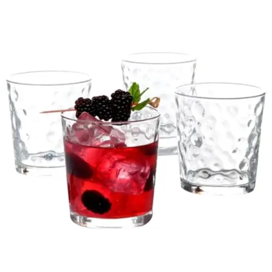 Gibson Great Foundations 4 Piece 13oz Double Old Fashioned Glass Set with Bubbles Pattern image {3}