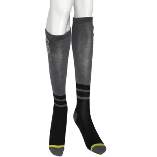 Harry Potter Socks Women's Glitter Hogwarts Crest Embroidered Patch Knee High Socks image {4}