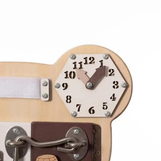 ShpilMaster Wooden Sensory Bear Shaped Learning Toddler Busy Board For Playroom, Nursery, Preschool, and Doctors' Office image {11}