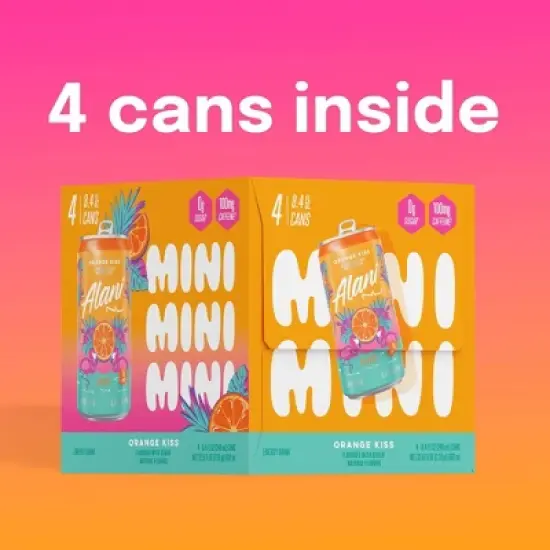 Alani Nu Orange Kiss Energy Drink - 4pk/8.4 fl oz Cans image {2}