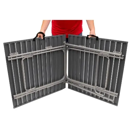 GCI Outdoor Aluminium Rectangle Slim Fold Camping Dining Table - Black Chrome image {3}