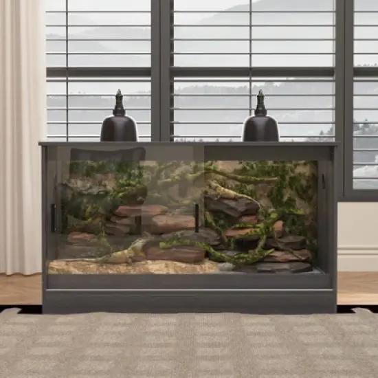 Famapy 68 Gallon Small Pet Habitat,Reptile Terrarium Cabinet with Ventilation,Cage Tank with Glass Door,for Amphibian,Hamster/Lizards/Geckos/Snakes image {1}