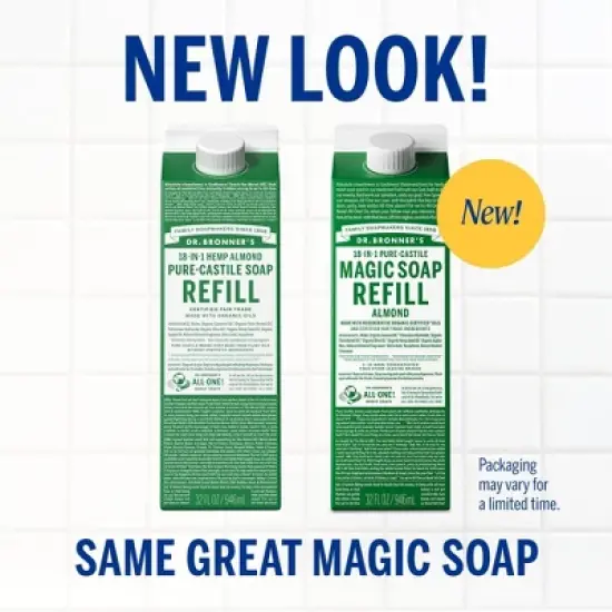 Dr. Bronner's Pure Castile Liquid Soap Bodywash Refill Carton - Almond - 32 fl oz image {2}