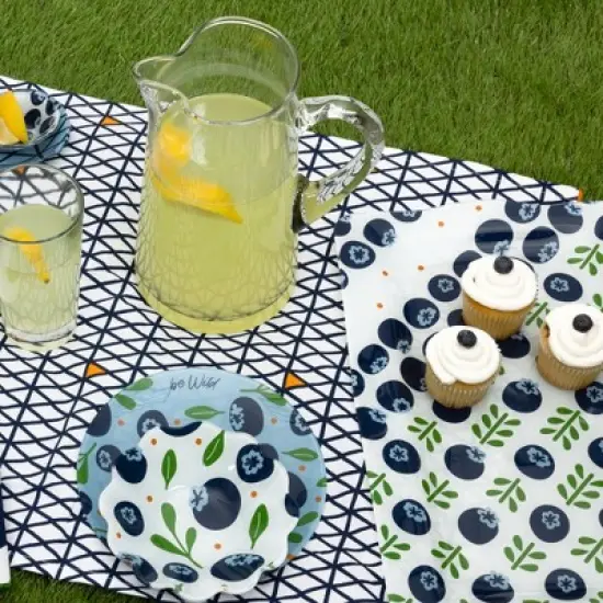 Pavilion Gift Company - Blueberries - 16.75" x 11" Glass Serving Tray - Serving Trays image {2}